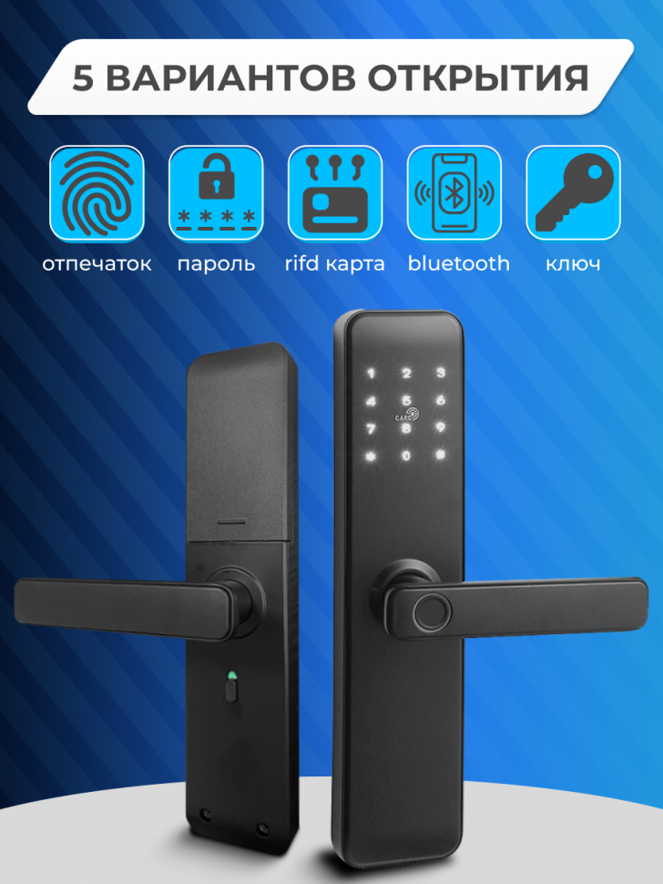 Умный кодовый замок TTLock S068M для входной двери, с Bluetooth и отпечатком пальцев